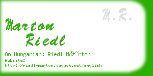 marton riedl business card